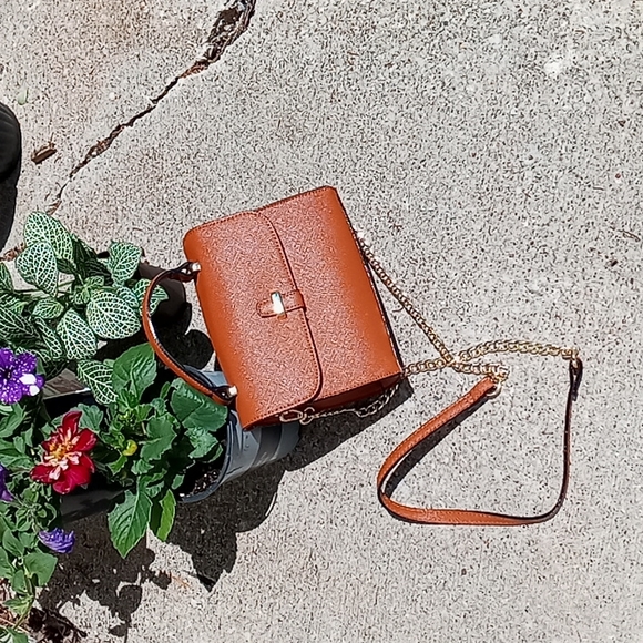 Terracotta crossbody handbag purse chain mini bag new - Picture 1 of 5